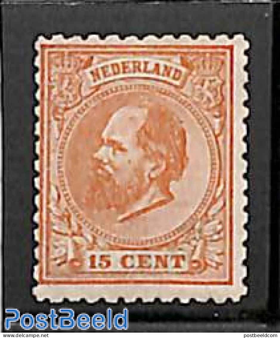 Netherlands 1872 15c, Perf. 11.5:12, Regummed, Unused (hinged) - Ungebraucht