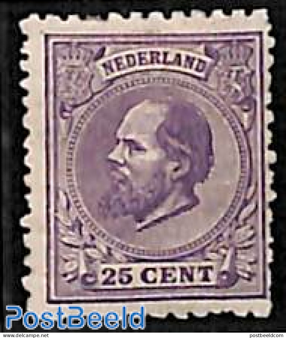 Netherlands 1872 25c, Perf. 11.5:12, Regummed, Unused (hinged) - Unused Stamps