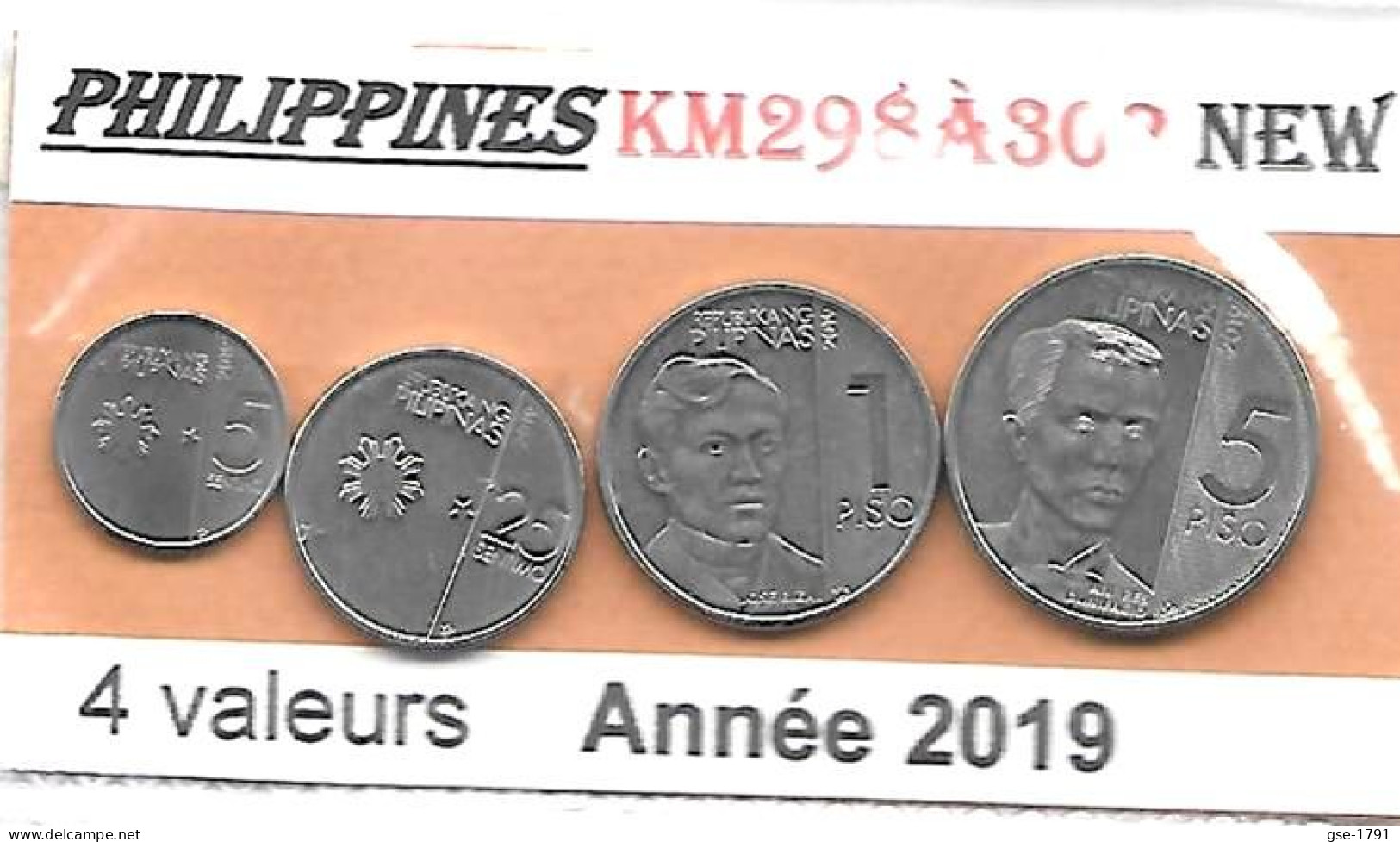PHILIPPINES  Nouvelles Frappes  Année 2019      5, 25 Sentimo & 1, 5 Piso Neuf. - Philippines