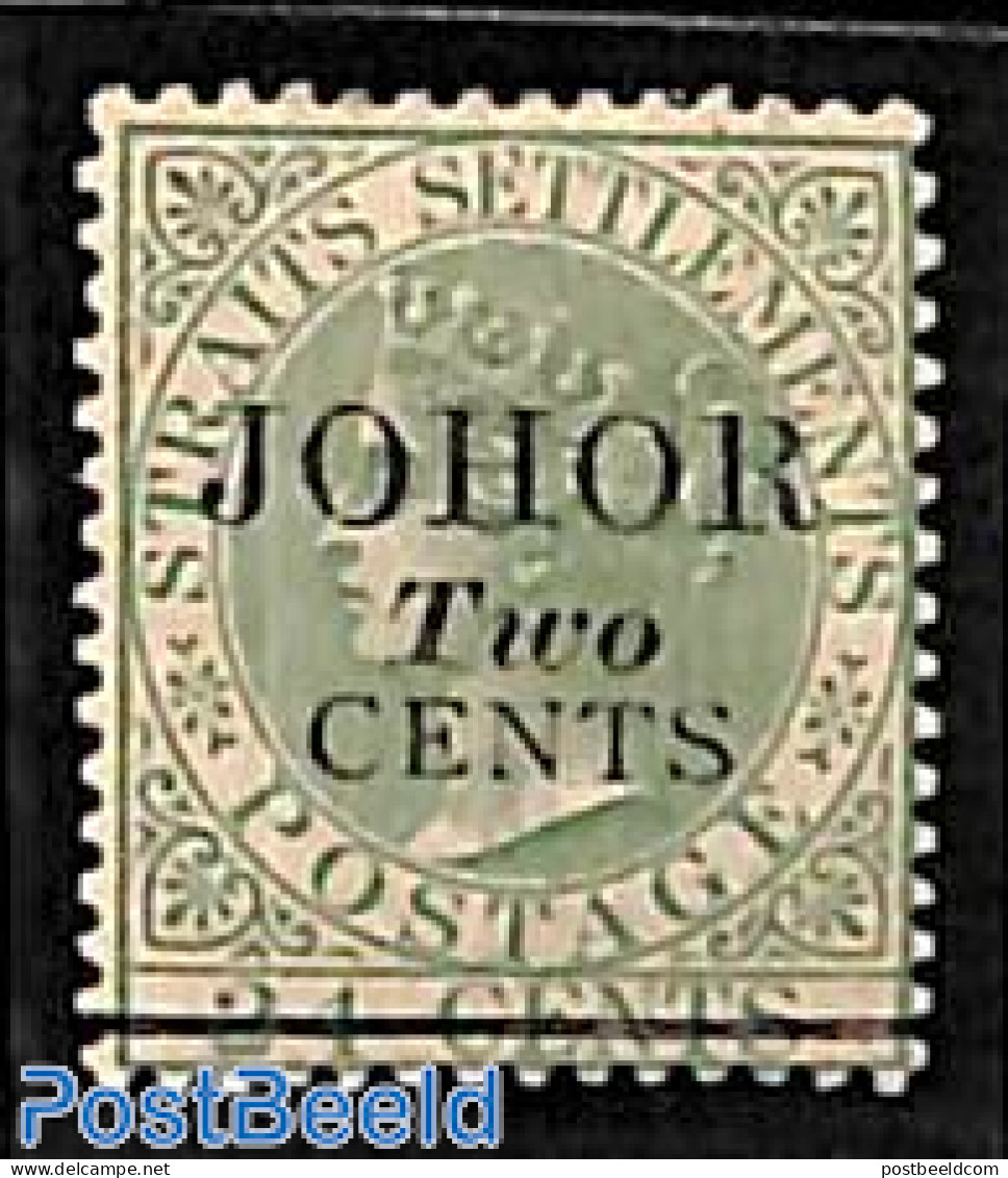 Malaysia 1891 JOHOR Two CENTS Overprint 1v, Unused (hinged) - Andere & Zonder Classificatie
