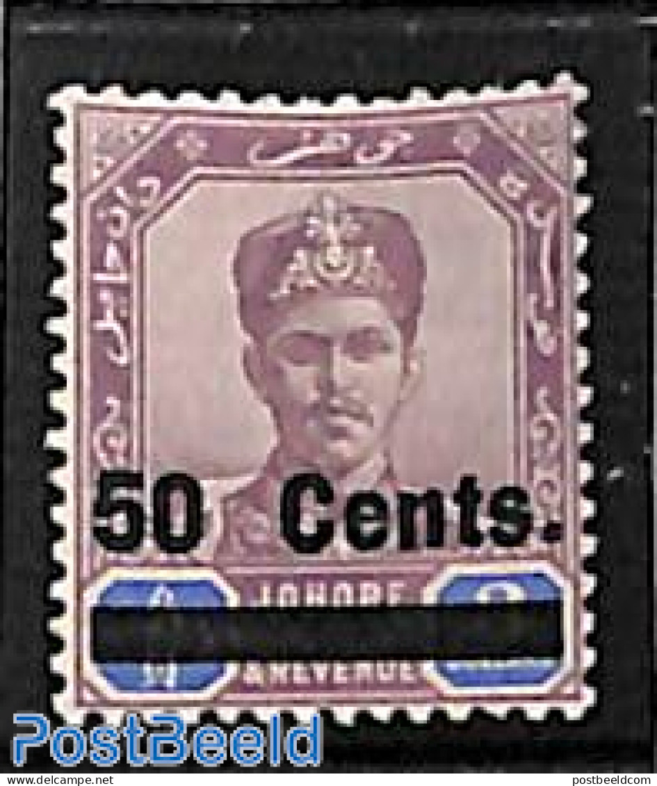 Malaysia 1903 Johore, 50c On 3$, Stamp Out Of Set, Unused (hinged) - Altri & Non Classificati