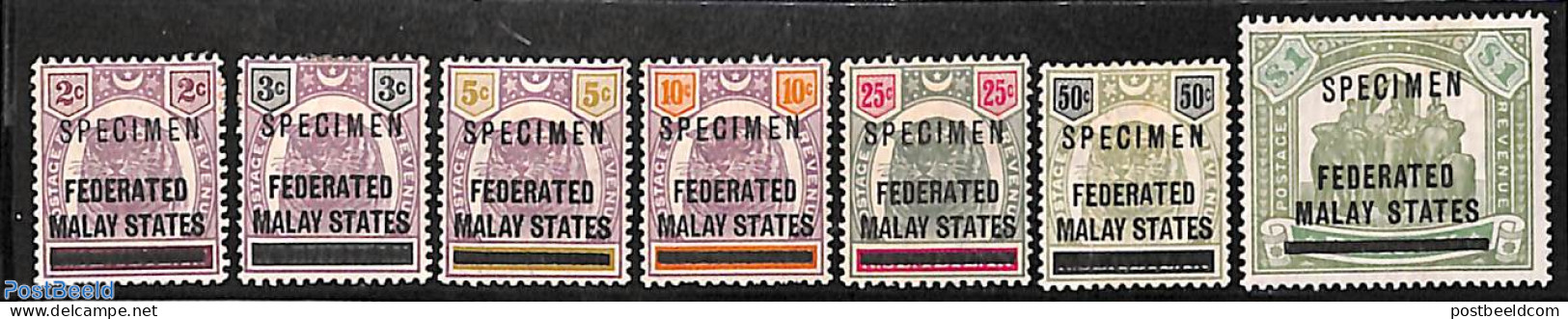Malaysia 1900 Lot With 7 SPECIMEN Stamps, Unused (hinged), Nature - Cat Family - Other & Unclassified
