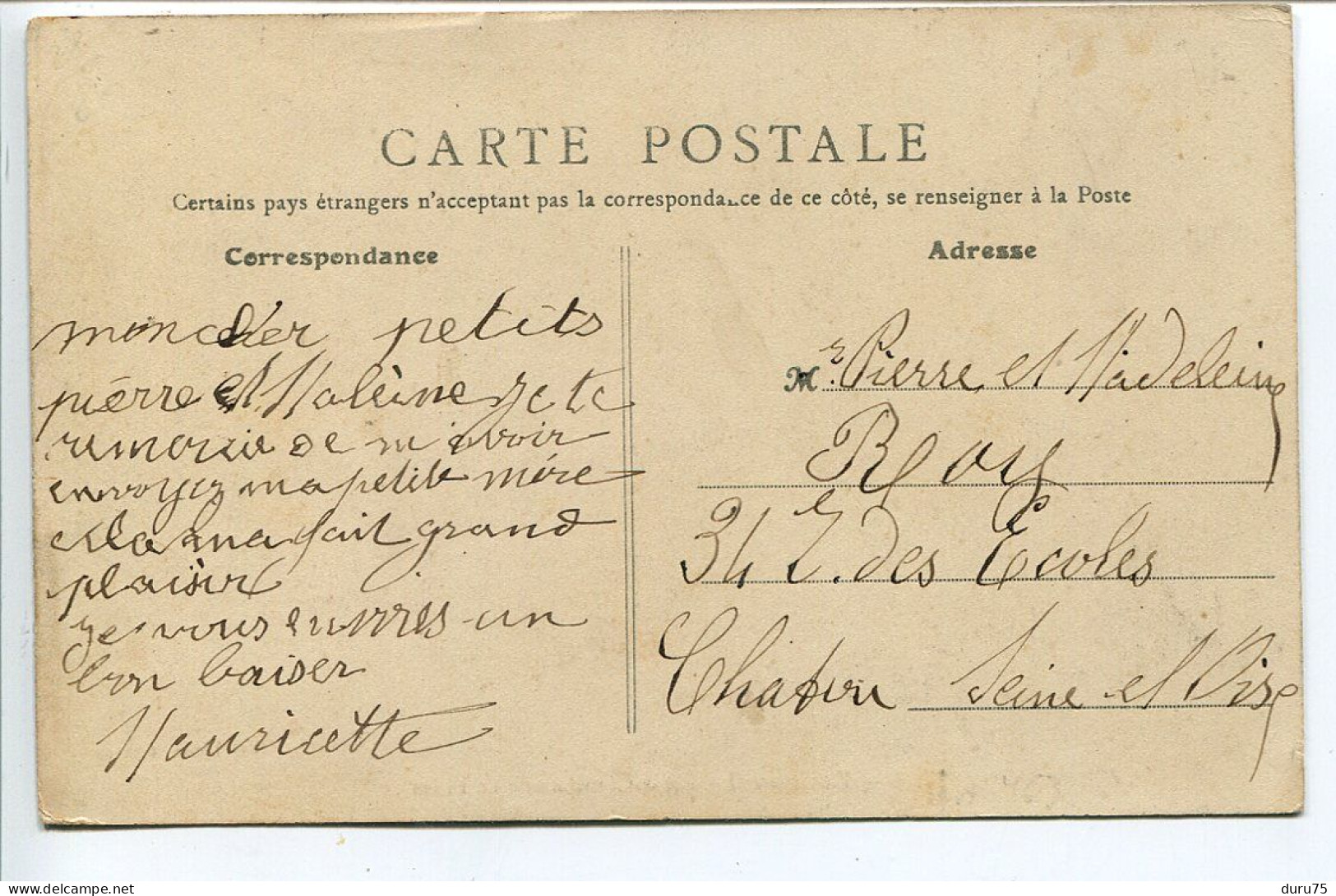 Eure Et Loir CPA Voyagé 1913 * BONNEVAL Ecole Communale De Filles * Vve Fréon Editeur - Bonneval