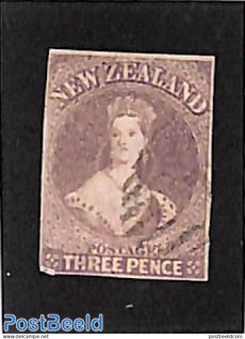 New Zealand 1862 3d, WM Star, Used, Used Stamps - Gebraucht