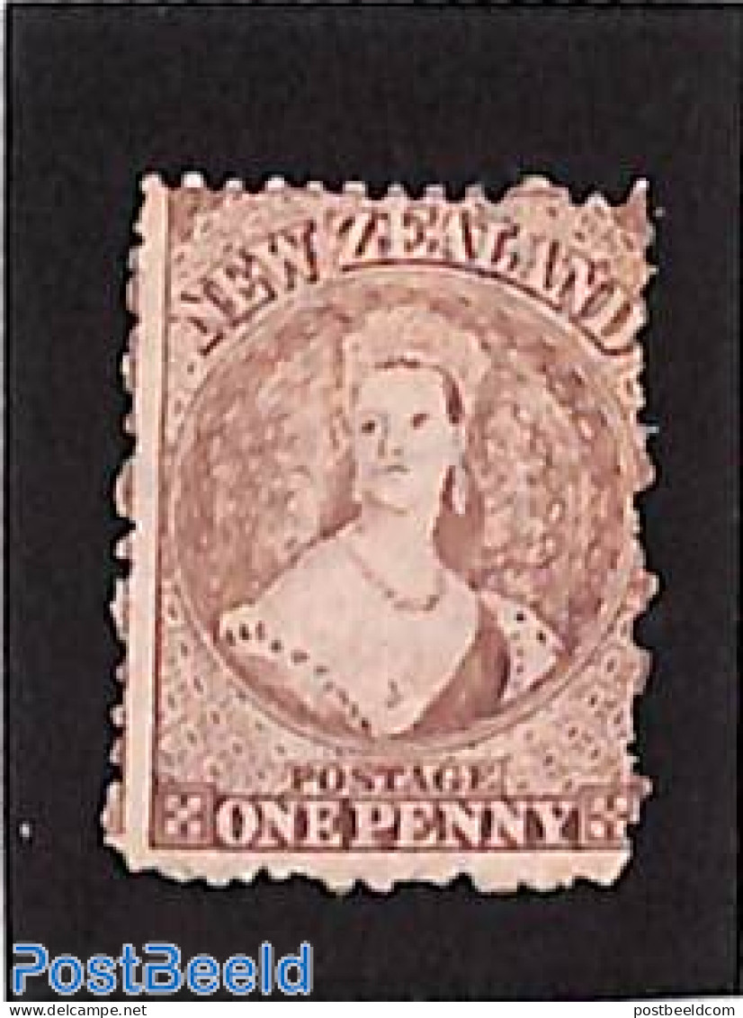 New Zealand 1871 1d Brown, WM Star, Unused Without Gum, Unused (hinged) - Unused Stamps