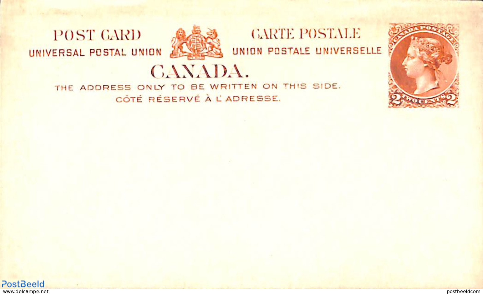 Canada 1896 Postcard 2c, Brownish Red, Unused Postal Stationary - Covers & Documents