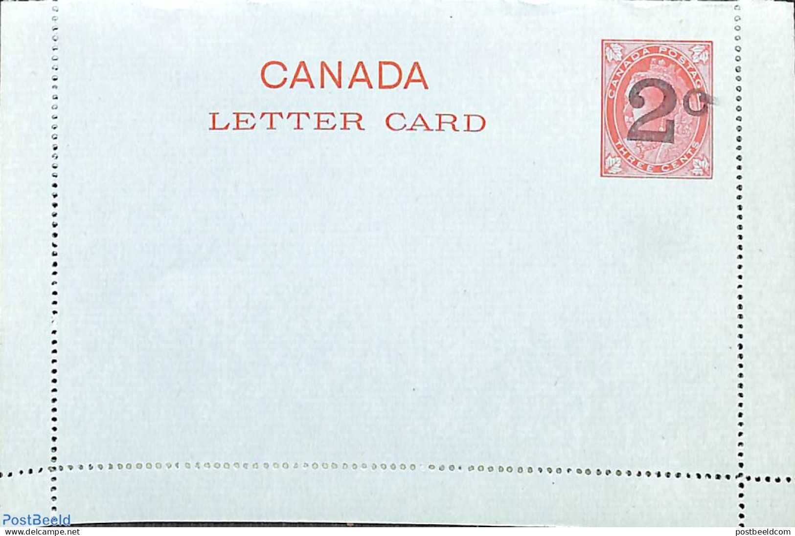 Canada 1897 Letter Card 2c On 3c, Unused Postal Stationary - Lettres & Documents