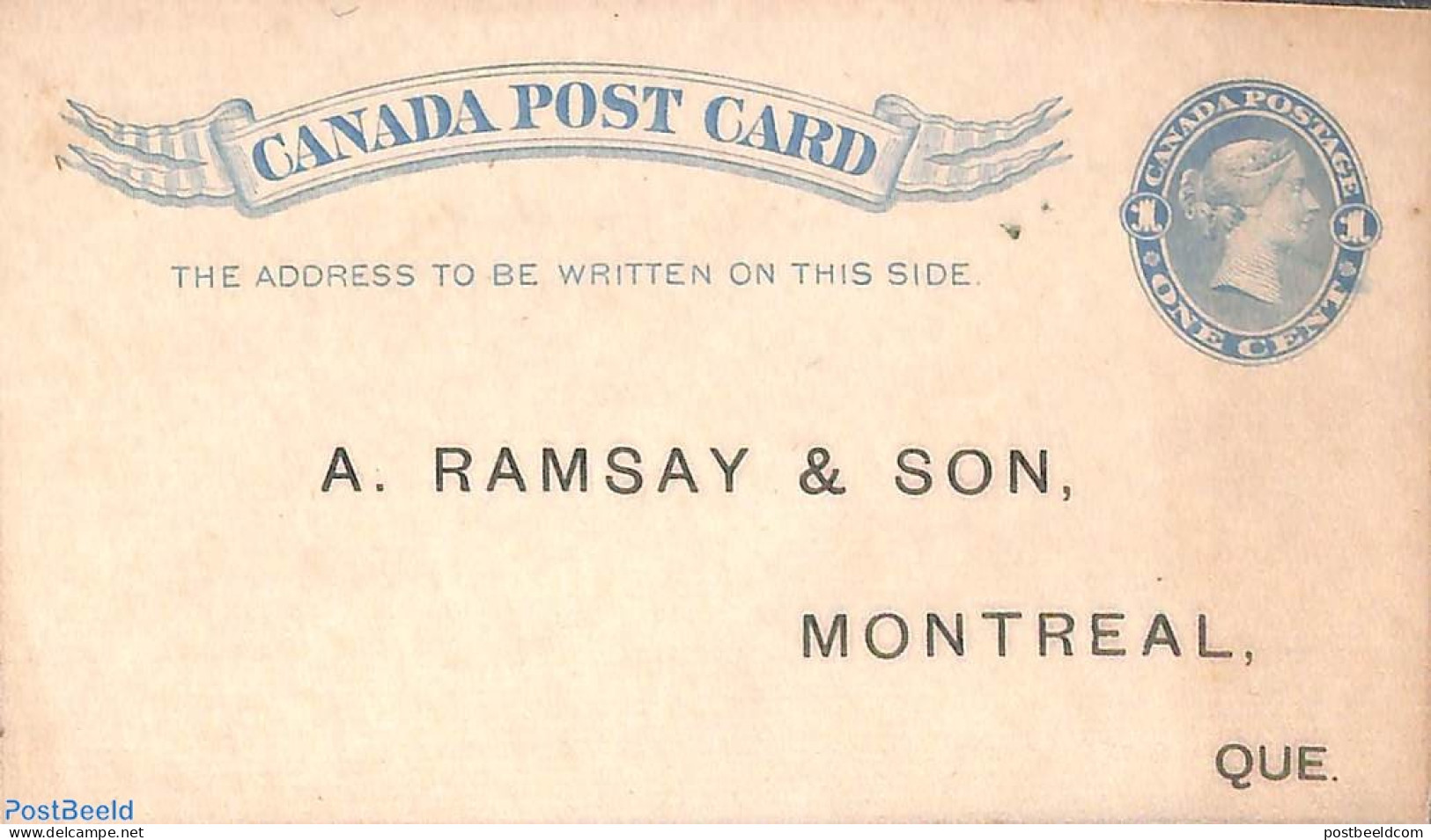 Canada 1887 Postcard 1c With Printed Business Address, Unused Postal Stationary - Lettres & Documents