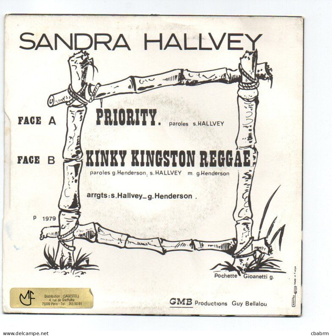 SP 45 TOURS SANDRA HALLVEY PRIORITY 1979 FRANCE GMB Productions – EC 751023 - 7" - Rock