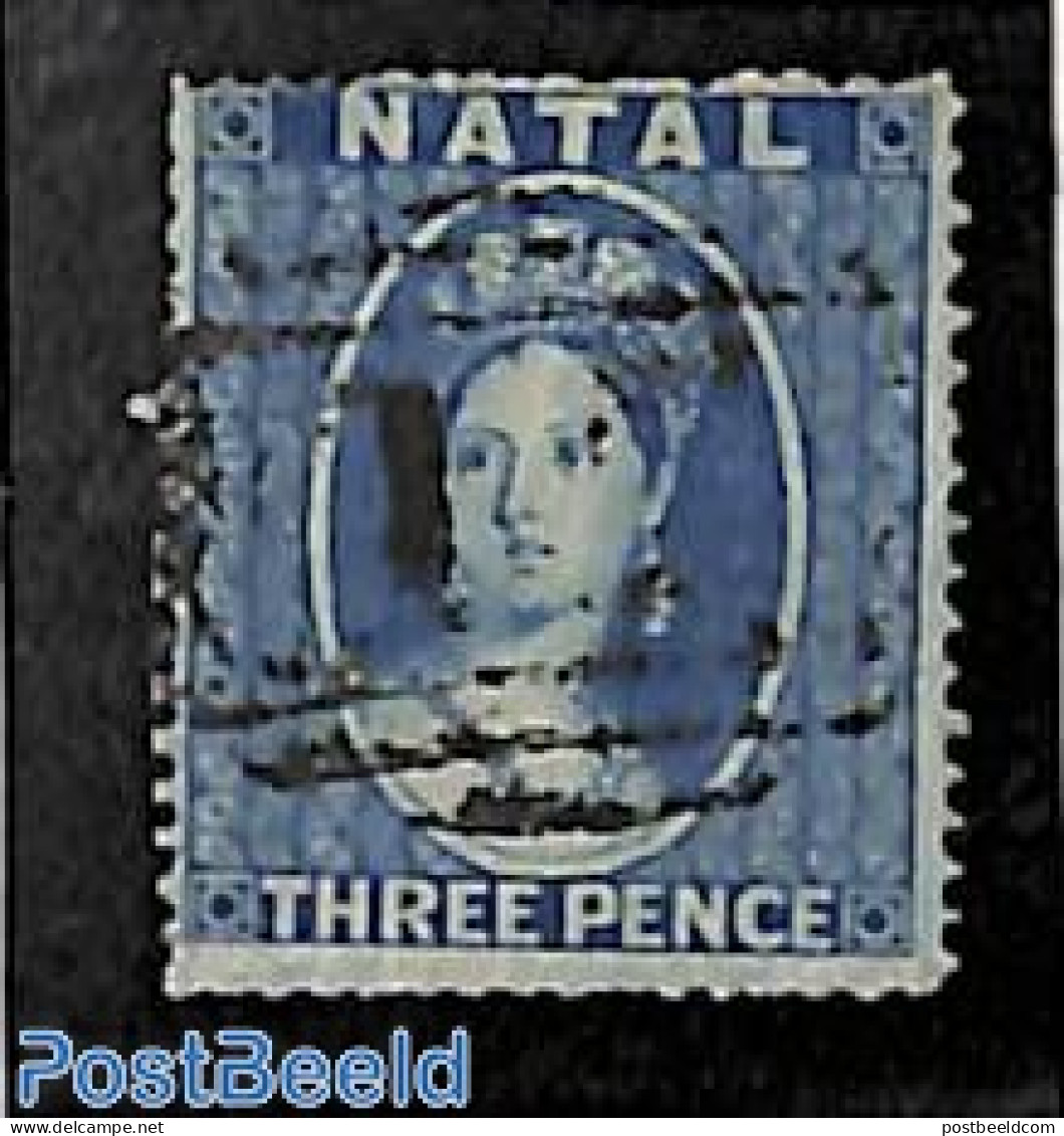 Natal 1859 3d, Perf. 15.5, Without WM, Used, Used Stamps - Natal (1857-1909)
