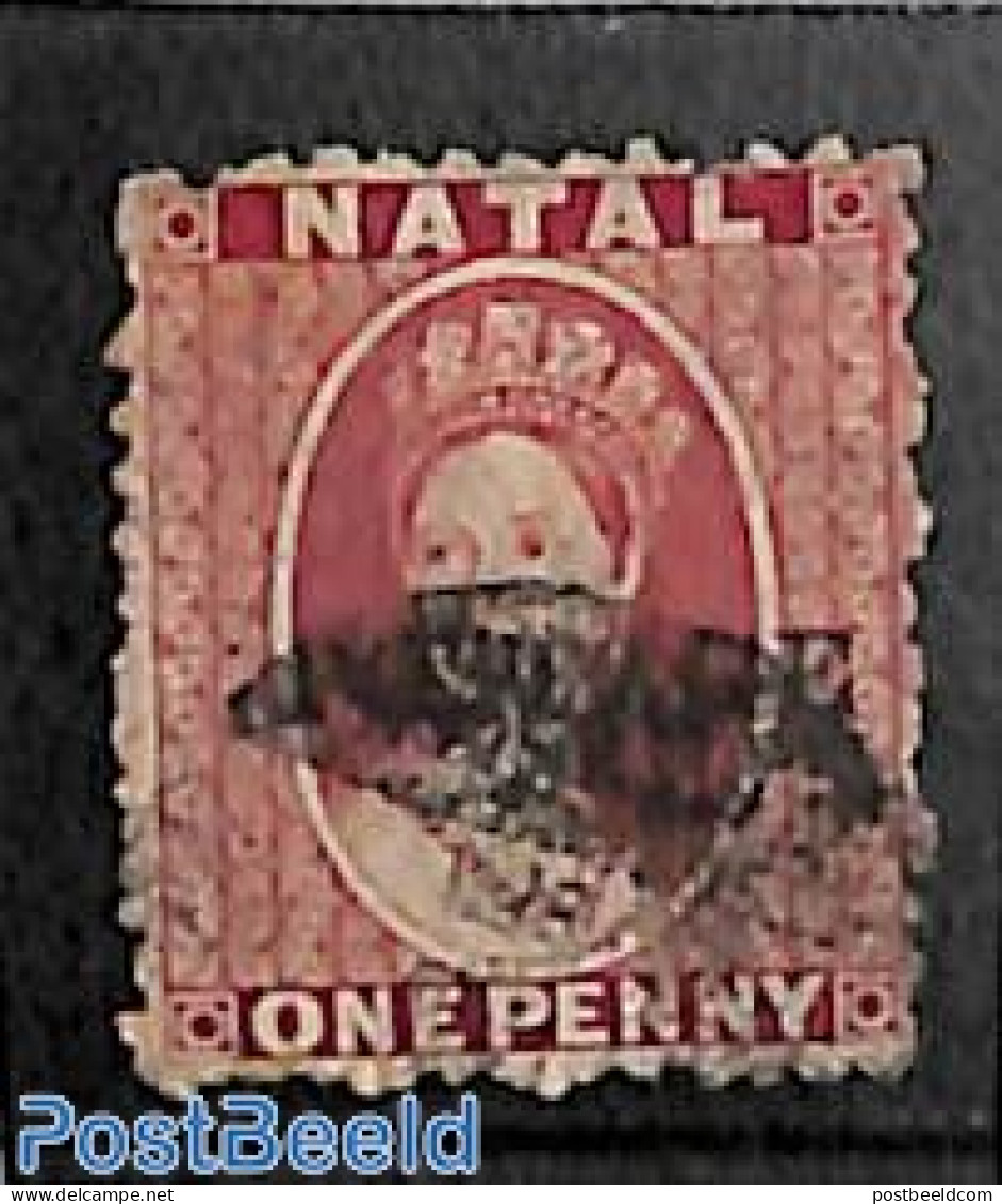Natal 1869 1d, POSTAGE Overprint, Used, Used Stamps - Natal (1857-1909)