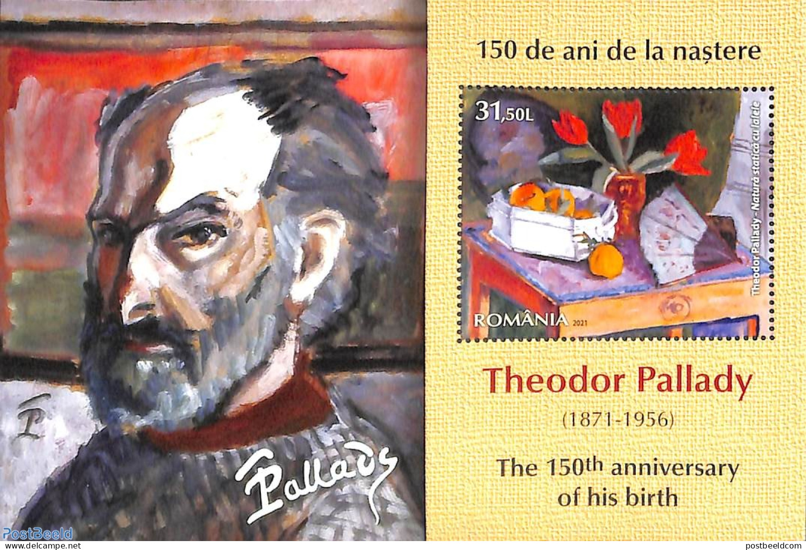 Romania 2021 Theodore Pallady S/s, Mint NH, Art - Modern Art (1850-present) - Paintings - Unused Stamps