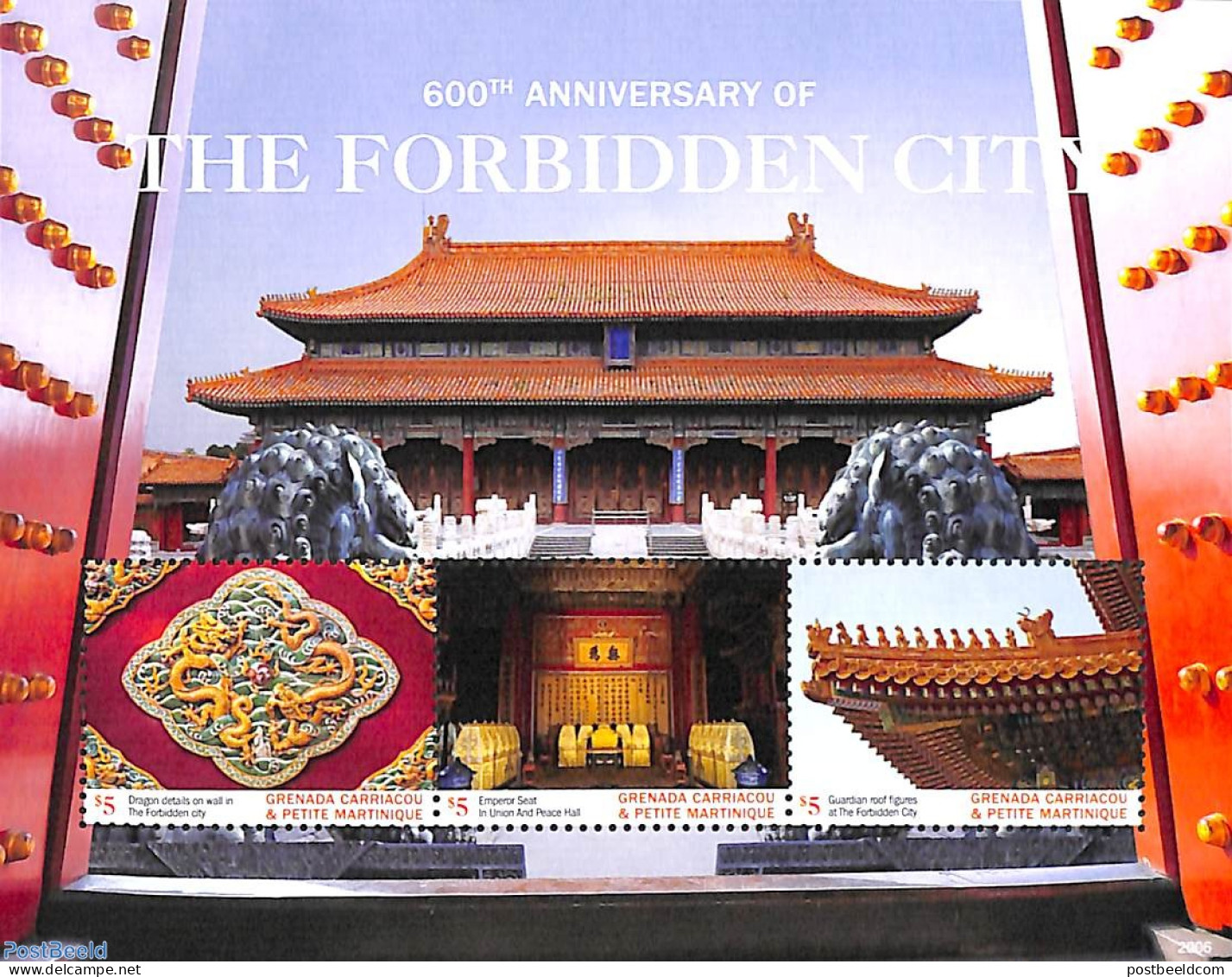 Grenada Grenadines 2020 The Forbidden City 3v M/s, Mint NH - Grenada (1974-...)