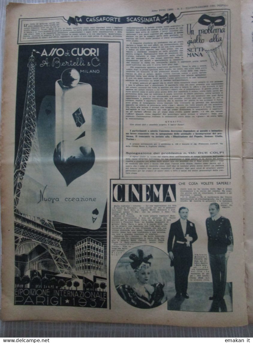 # ILLUSTRAZIONE DEL POPOLO N 5 /1938 / VOLO ITALIA BRASILE / ESCURSIONE SULL'ETNA , NICOLOSI (CT) / GENOVA LAZIO - Erstauflagen