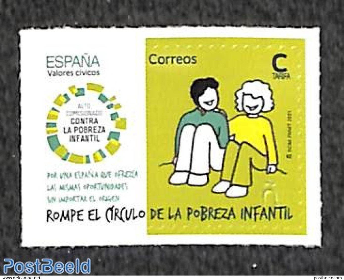 Spain 2021 Against Children Poverty 1v S-a, Mint NH - Nuovi