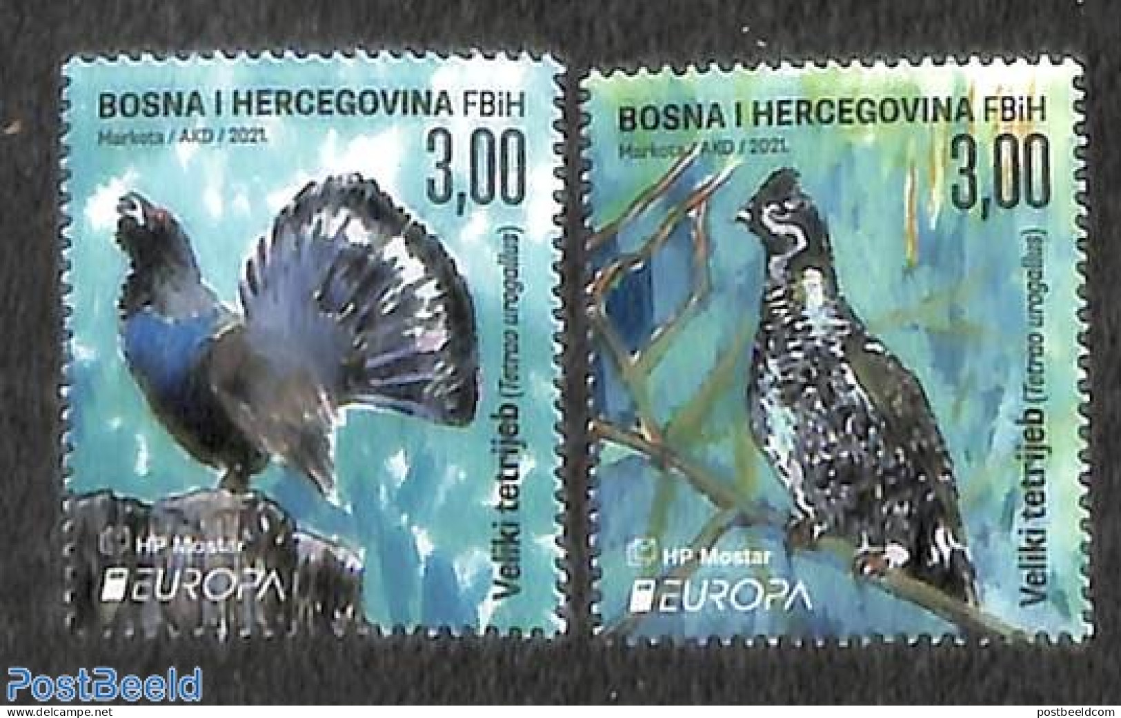 Bosnia Herzegovina - Croatic Adm. 2021 Europa, Endangered Species 2v, Mint NH, History - Nature - Europa (cept) - Birds - Bosnien-Herzegowina