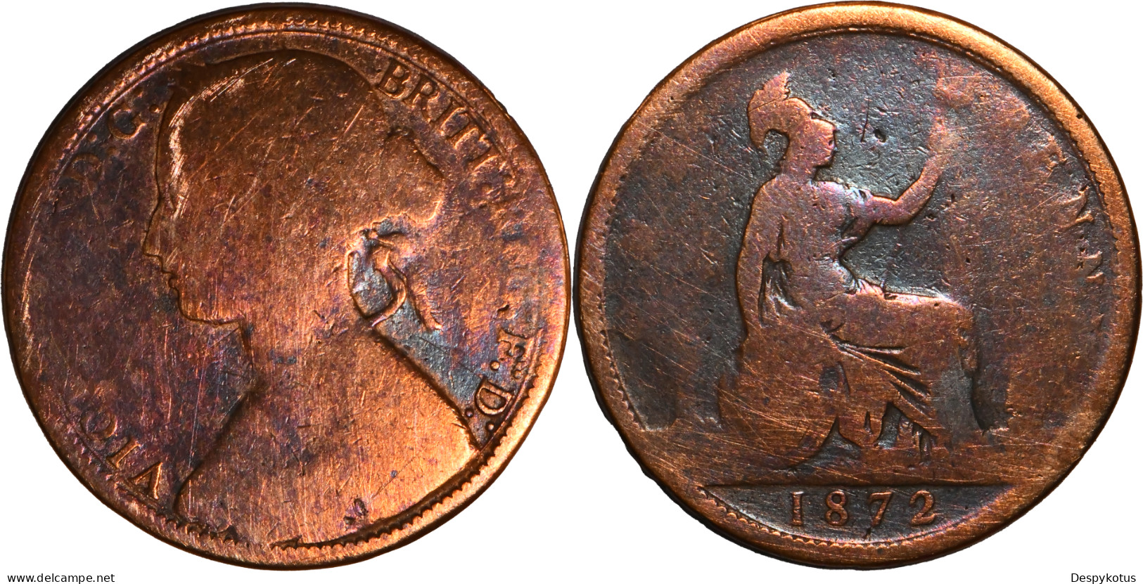 UK - 1872 - ONE PENNY - Victoria - 19-177 - D. 1 Penny