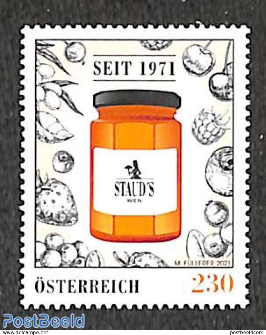 Austria 2021 Staud Vienna 1v, Mint NH, Health - Nature - Food & Drink - Fruit - Neufs