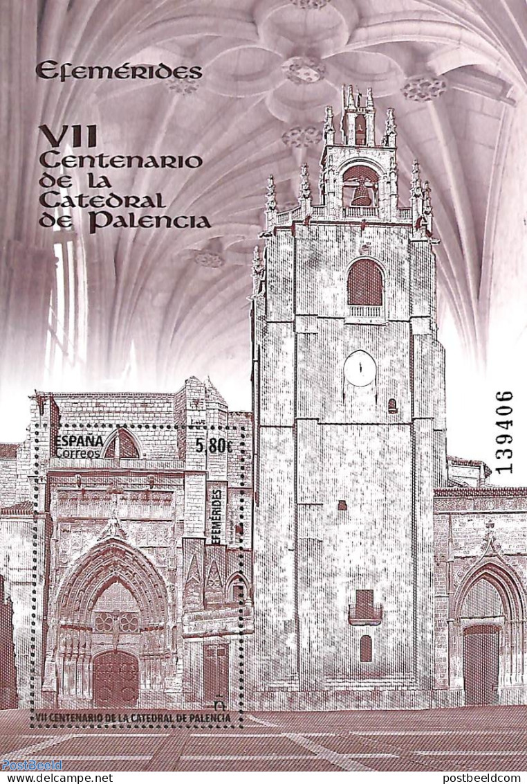 Spain 2021 Cathedral Of Palencia S/s, Mint NH, Religion - Churches, Temples, Mosques, Synagogues - Nuevos