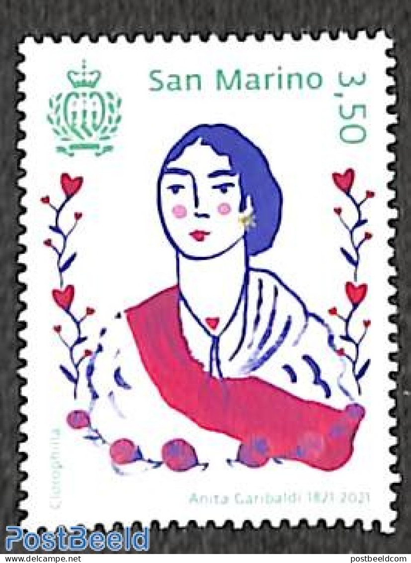 San Marino 2021 Anita Garibaldi 1v, Mint NH - Unused Stamps