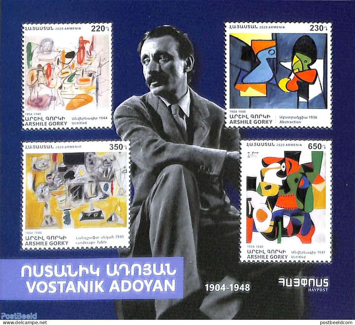 Armenia 2020 Vostanik Adoyan S/s, Mint NH, Art - Modern Art (1850-present) - Paintings - Armenia