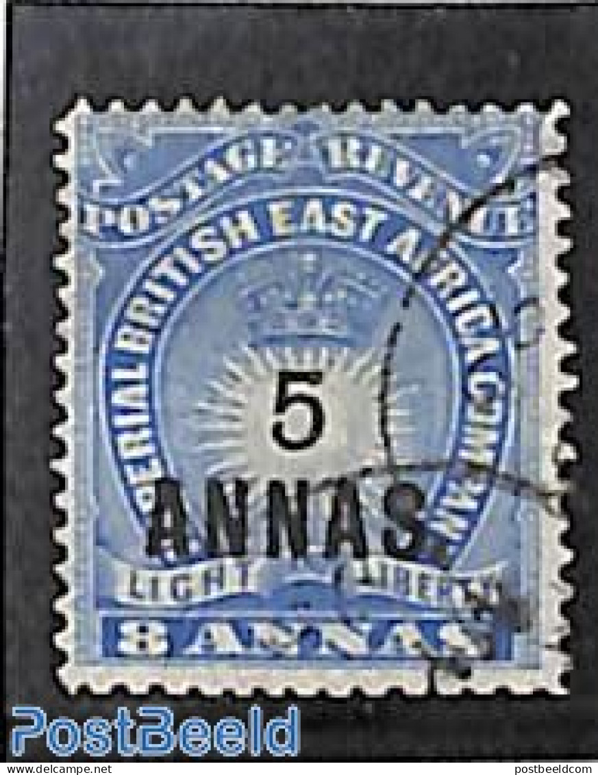 Kenia 1894 5 ANNAS On 8a Blue, Used, Used Stamps - Otros & Sin Clasificación