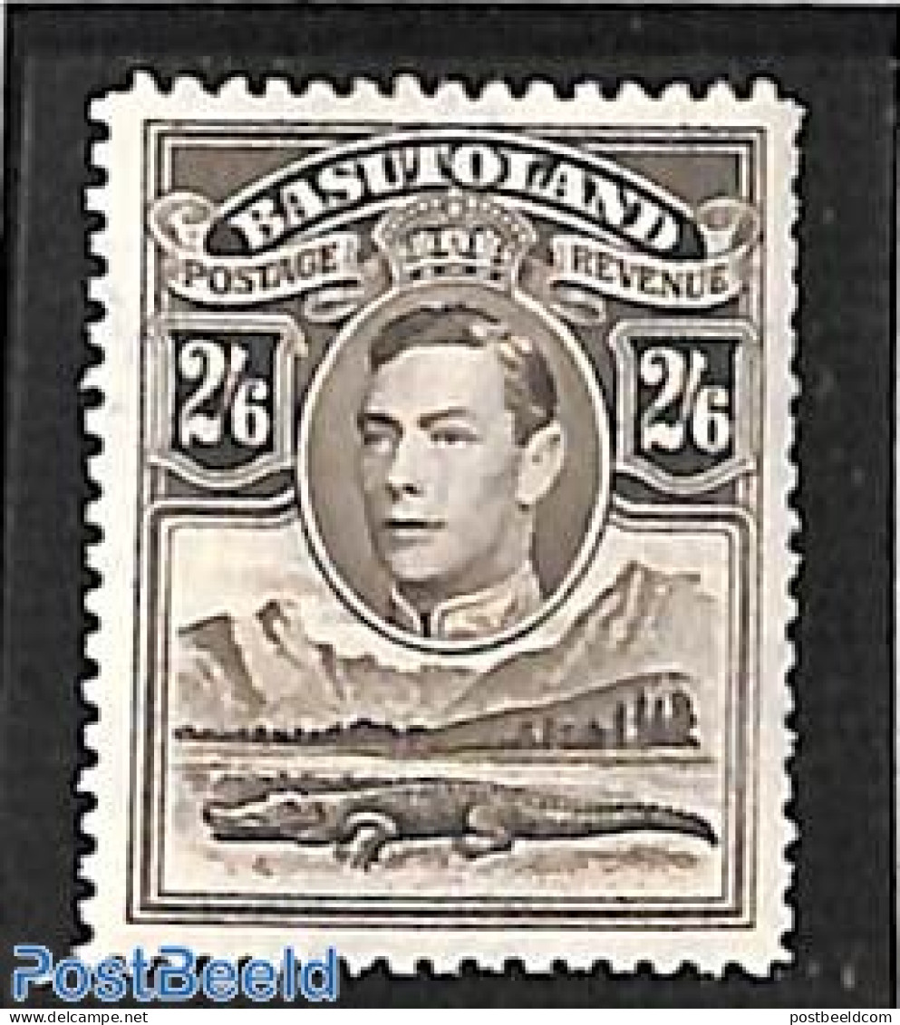 Basutoland 1938 2/6sh, Stamp Out Of Set, Unused (hinged), Nature - Crocodiles - Altri & Non Classificati