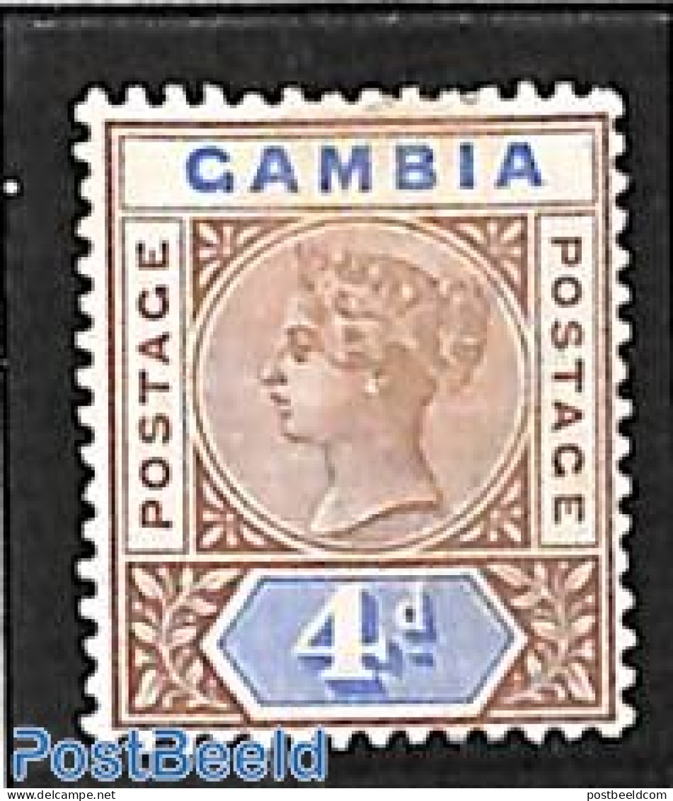 Gambia 1898 4d, Stamp Out Of Set, Unused (hinged) - Gambia (...-1964)