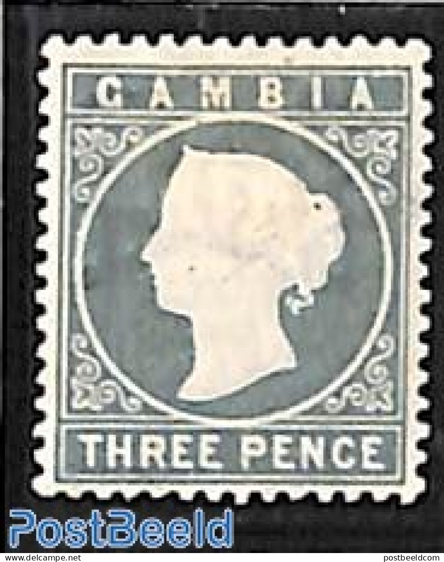 Gambia 1886 3d, WM Crown-CA, Stamp Out Of Set, Unused (hinged) - Gambia (...-1964)