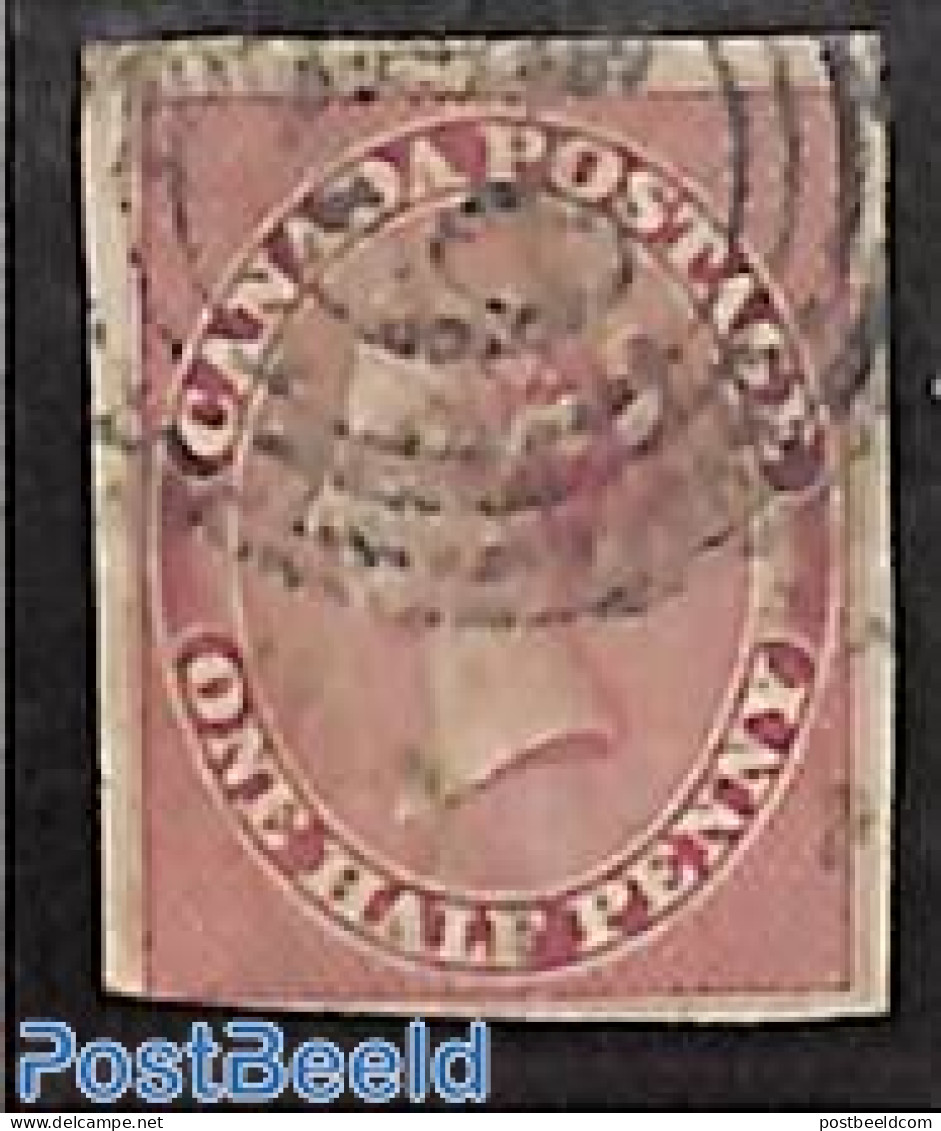 Canada 1857 1/2p, Rosa, Used, Used Stamps - Gebruikt