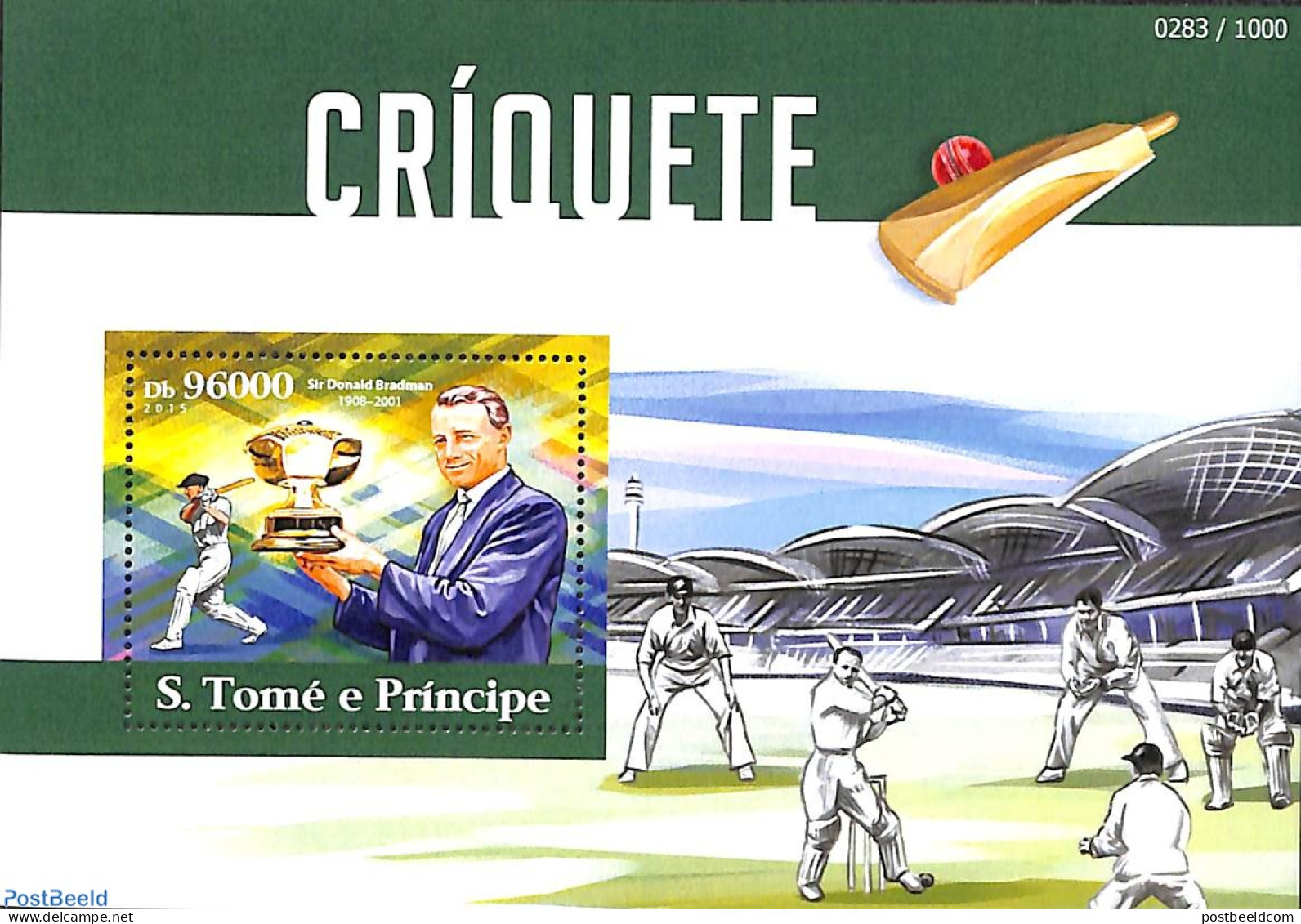 Sao Tome/Principe 2015 Cricket S/s, Mint NH, Sport - Cricket - Cricket