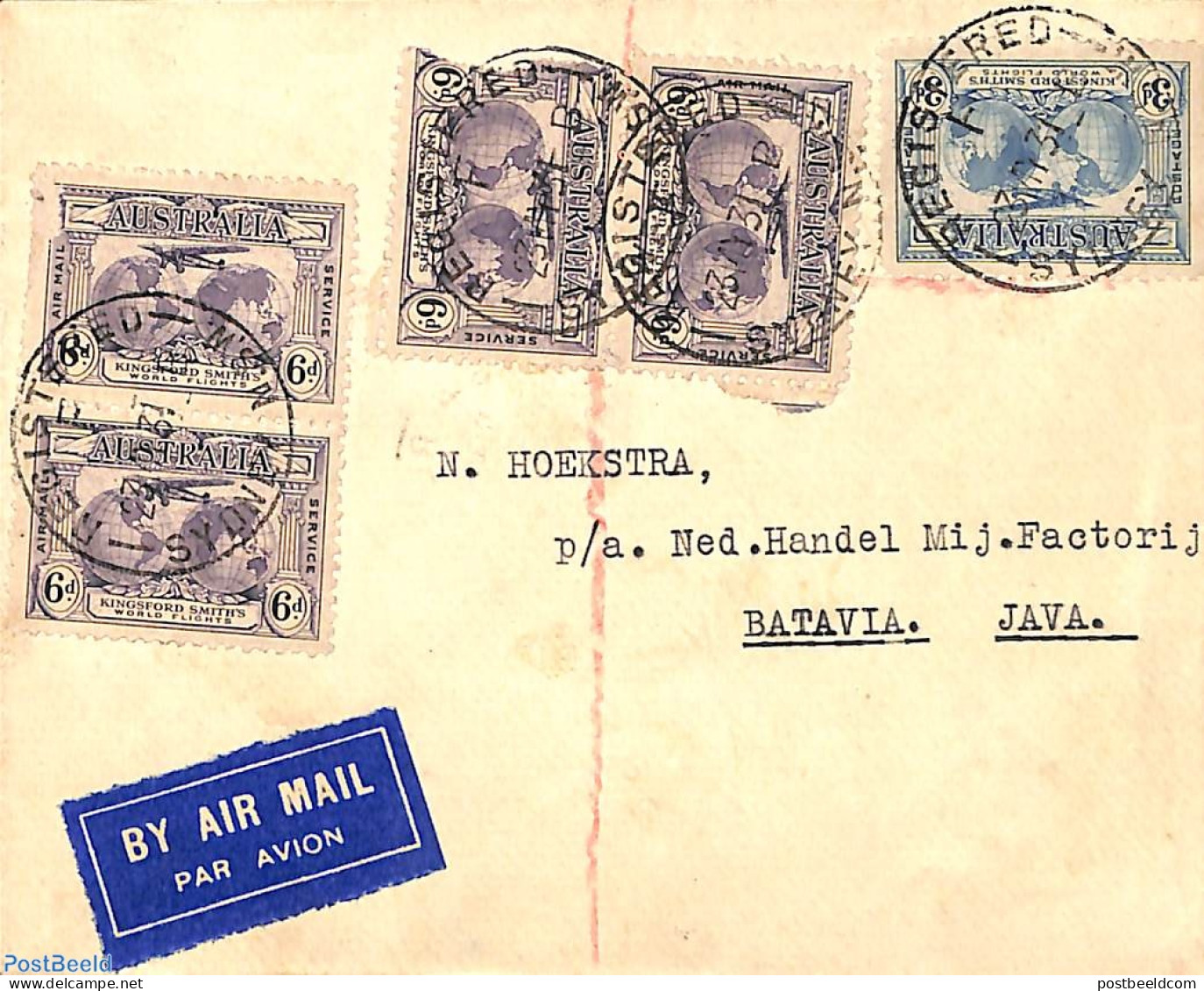 Australia 1931 Airmail Letter From SYDNEY To BATAVIA, Postal History, Transport - Aircraft & Aviation - Brieven En Documenten