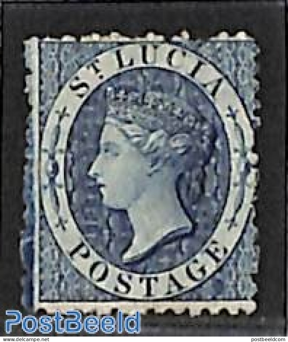 Saint Lucia 1863 4d, WM Crown-CC, Unused Without Gum, Unused (hinged) - St.Lucia (1979-...)