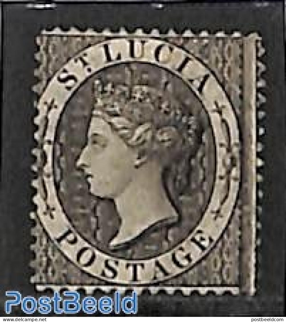 Saint Lucia 1864 1d, Perf. 14, Stamp Out Of Set, Without Gum, Unused (hinged) - St.Lucie (1979-...)