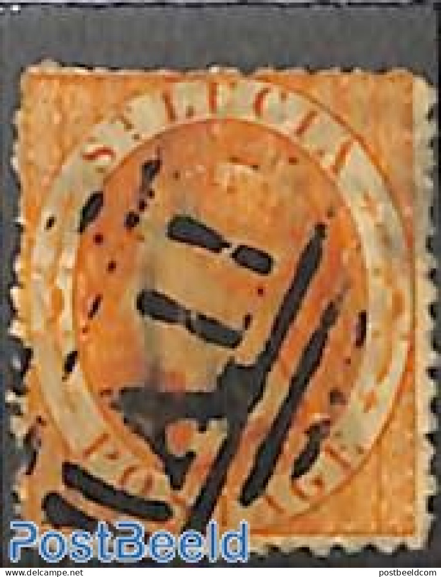 Saint Lucia 1864 1sh, Perf. 12.5, Stamp Out Of Set, Used Stamps - St.Lucie (1979-...)