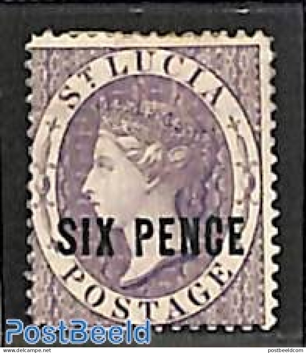 Saint Lucia 1881 SIX PENCE, Stamp Out Of Set, Unused (hinged) - St.Lucie (1979-...)