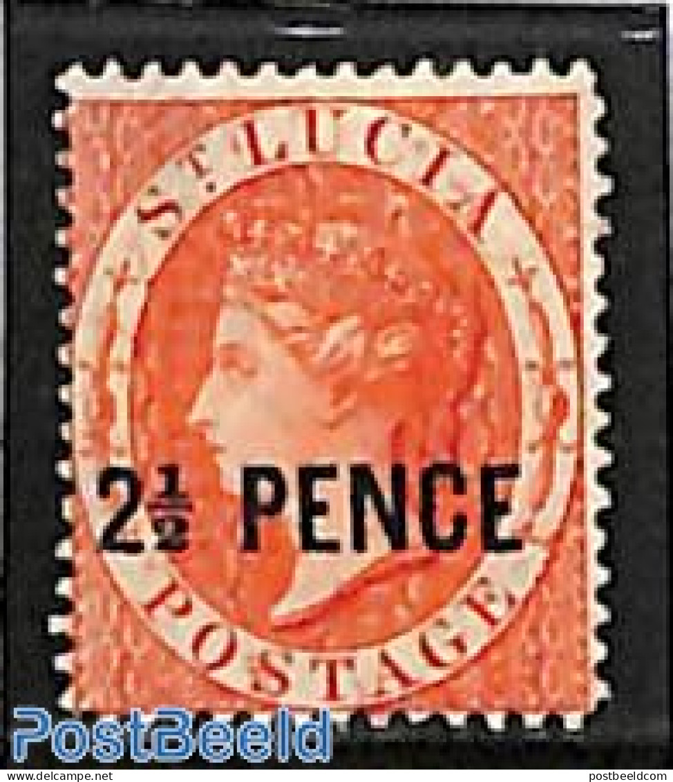 Saint Lucia 1881 2.5d, Stamp Out Of Set, Unused (hinged) - St.Lucie (1979-...)