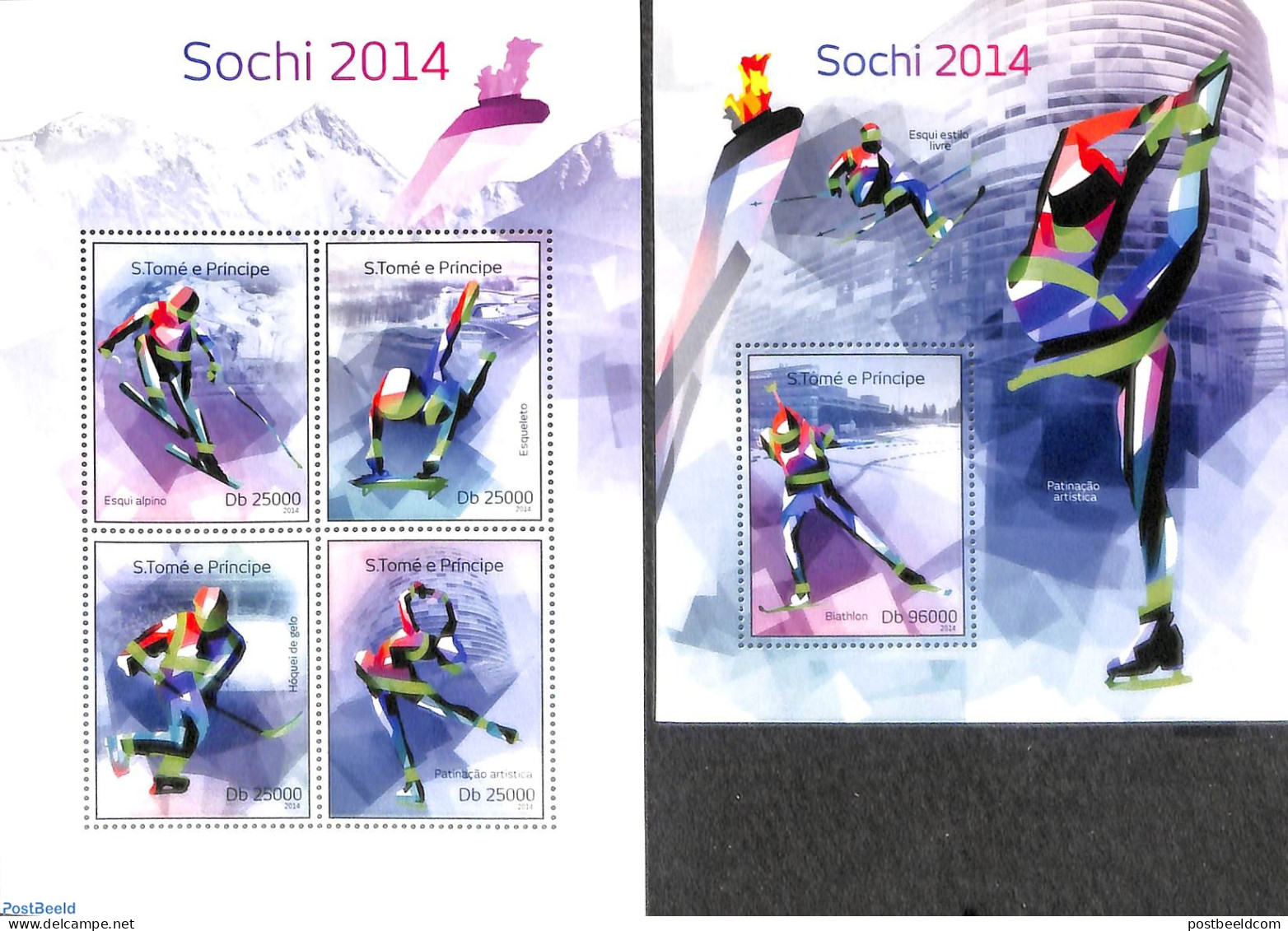 Sao Tome/Principe 2014 Sochi 2014 2 S/s, Mint NH, Sport - Olympic Winter Games - Sao Tome And Principe