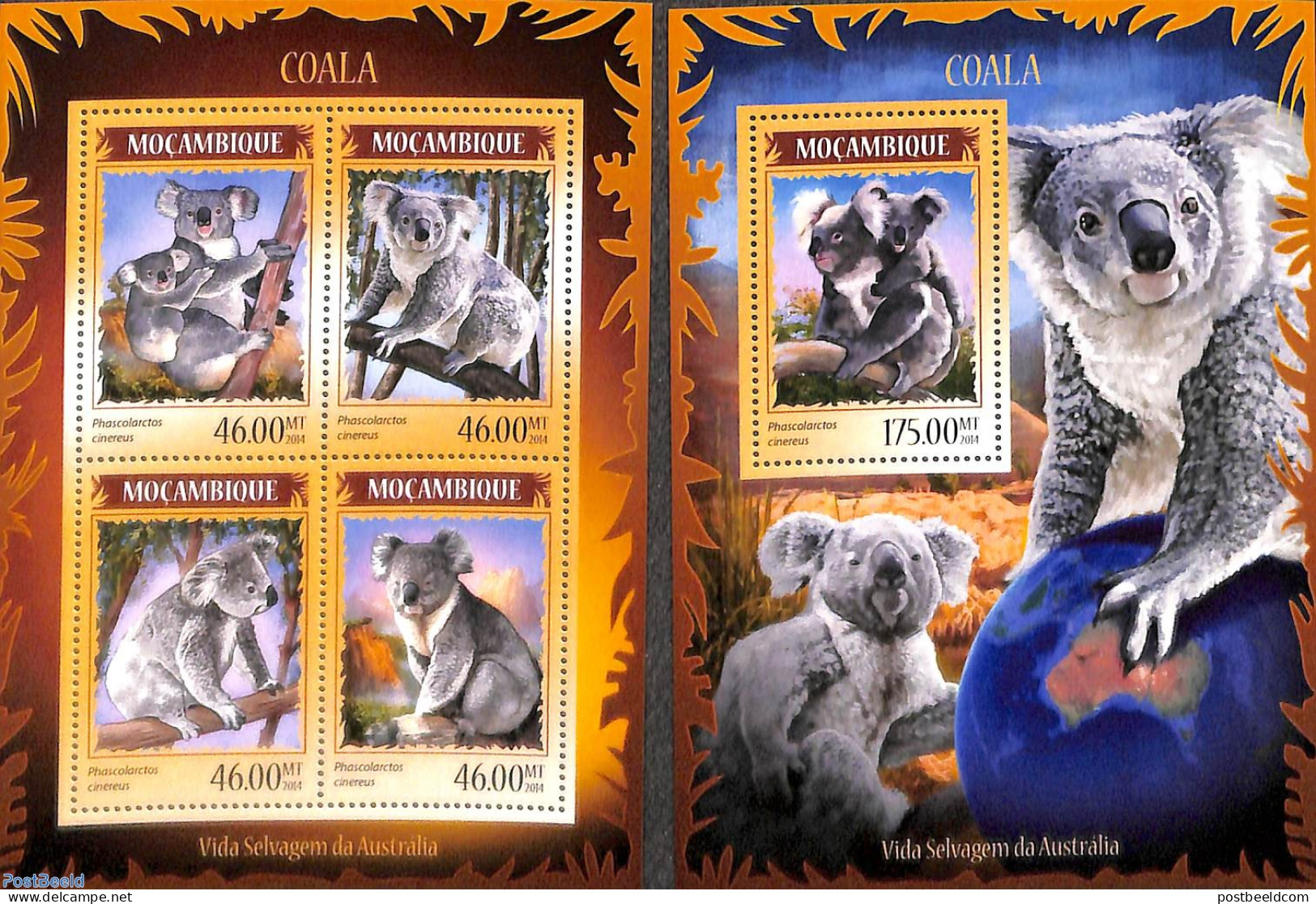Mozambique 2014 Koala's 2 S/s, Mint NH, Nature - Animals (others & Mixed) - Mozambique