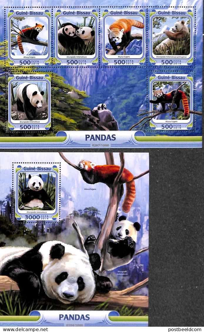 Guinea Bissau 2016 Panda's 2 S/s, Mint NH, Nature - Animals (others & Mixed) - Guinea-Bissau