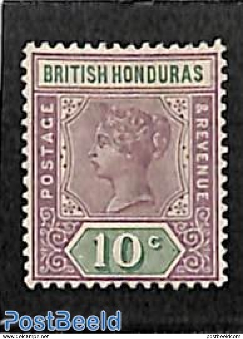 Belize/British Honduras 1899 10c, Stamp Out Of Set, Unused (hinged) - British Honduras (...-1970)