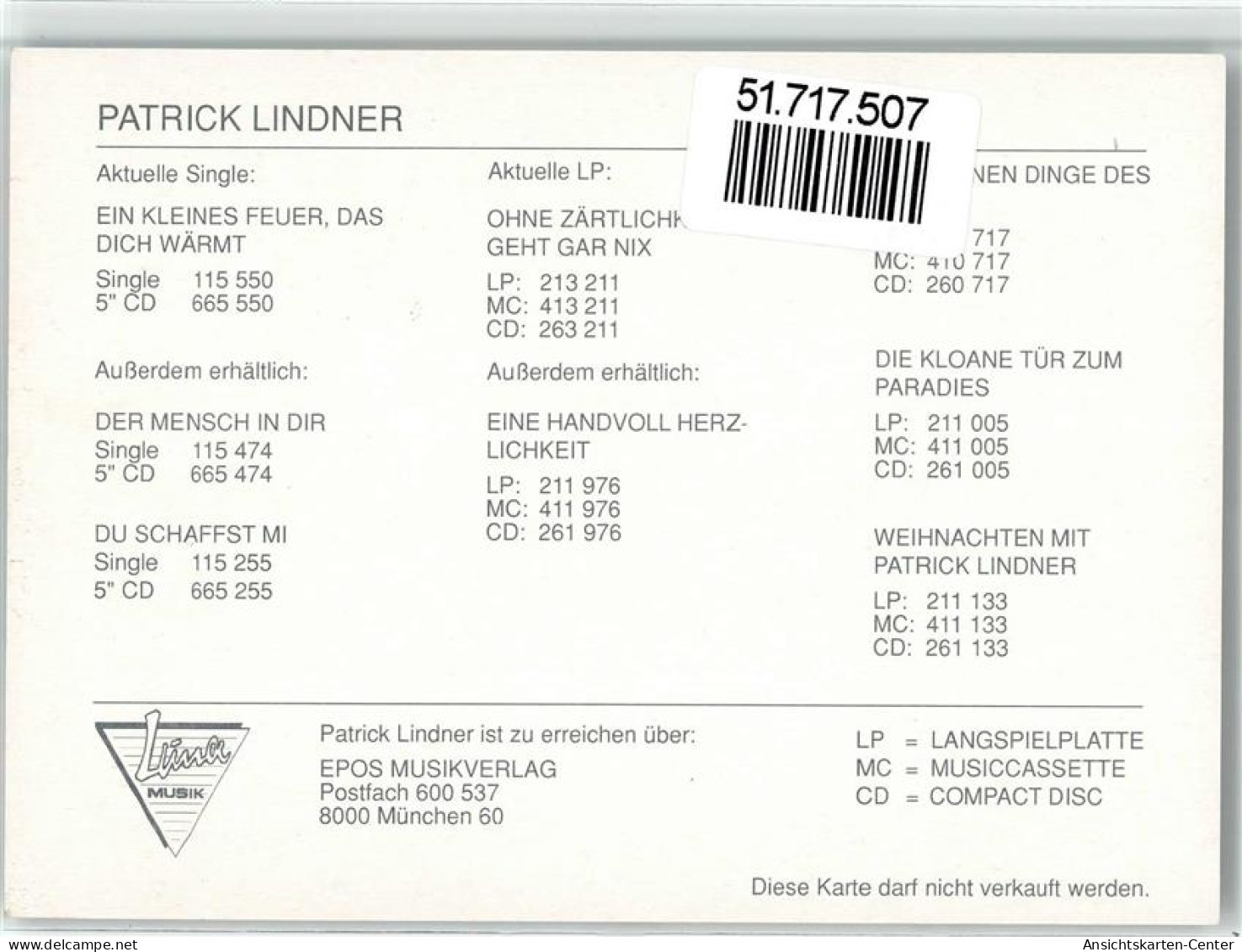 51717507 - Lindner, Patrick - Zangers En Musicus