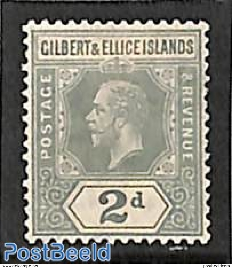 Gilbert And Ellice Islands 1912 2d, WM Multiple Crown-CA, Stamp Out Of Set, Unused (hinged) - Îles Gilbert Et Ellice (...-1979)