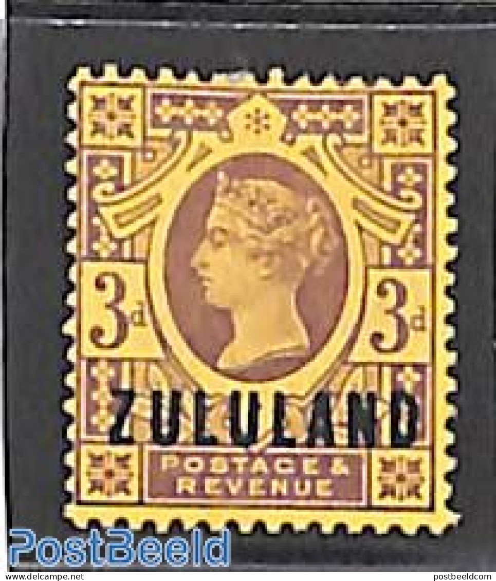 South Africa 1888 Zululand, 3d, Stamp Out Of Set, Unused (hinged) - Ungebraucht