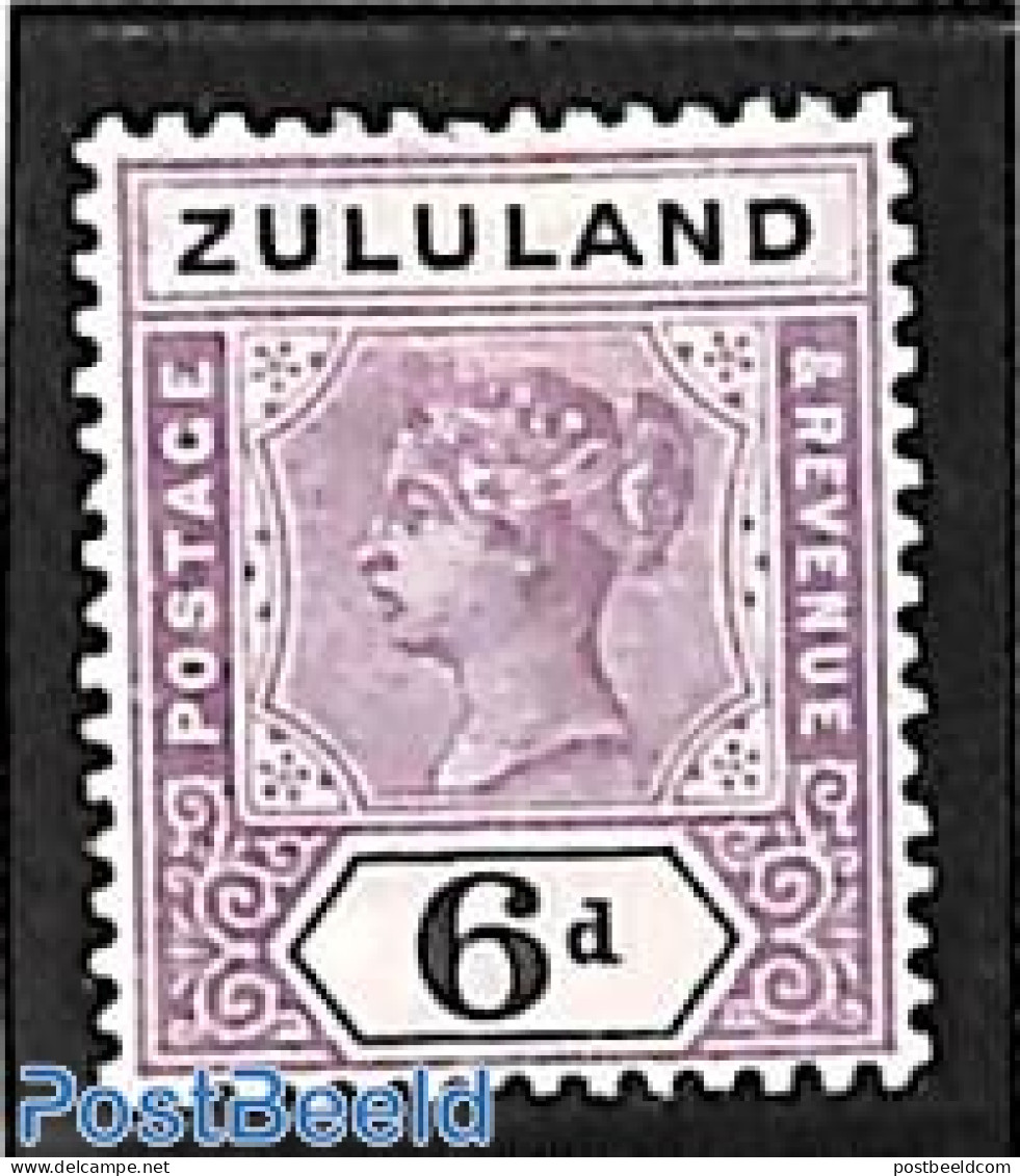 South Africa 1894 Zululand, 6d, Stamp Out Of Set, Unused (hinged) - Nuevos