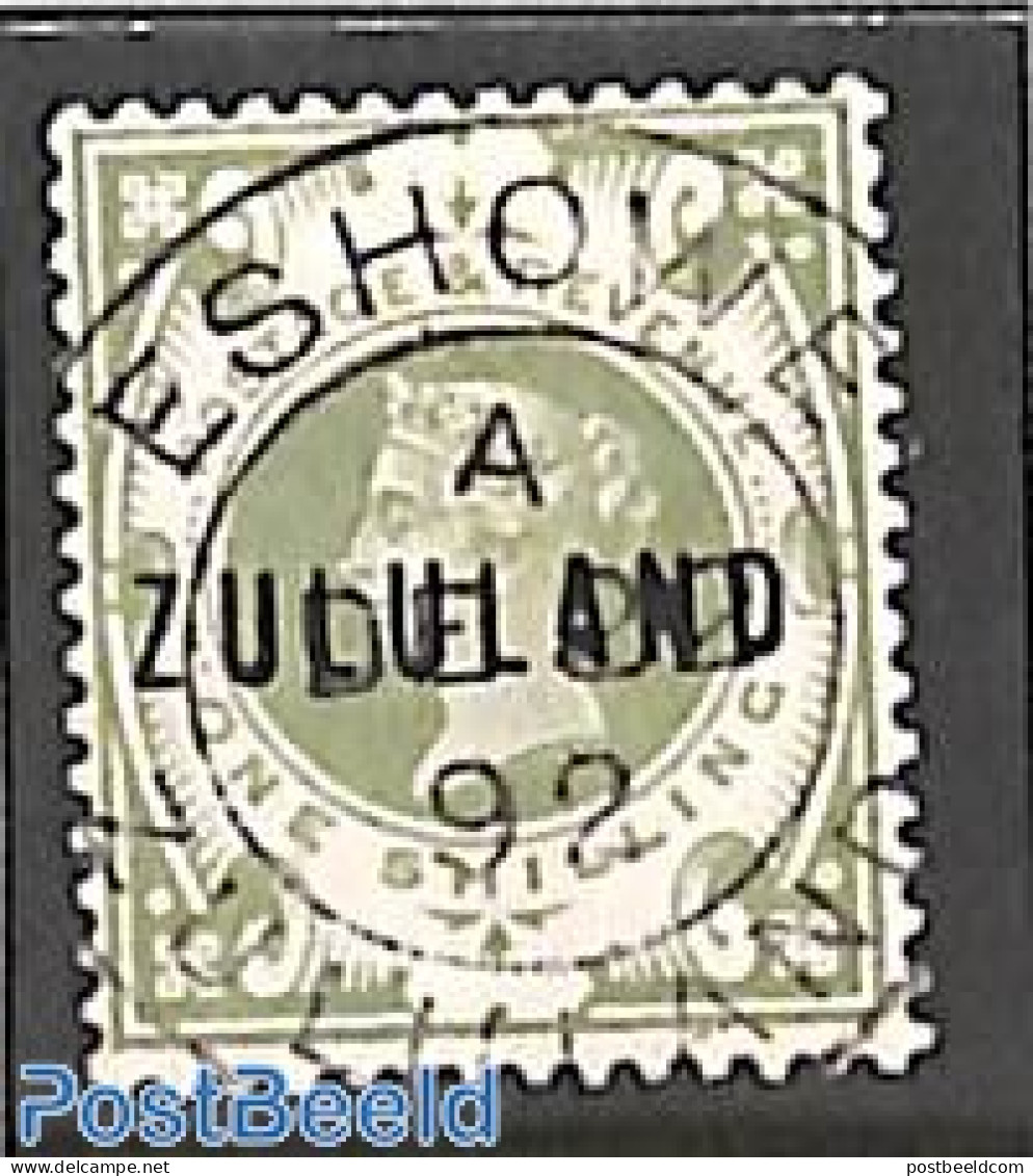 South Africa 1888 1sh, Used, ESHOWE 22 Dec 1892, Used Stamps - Gebruikt