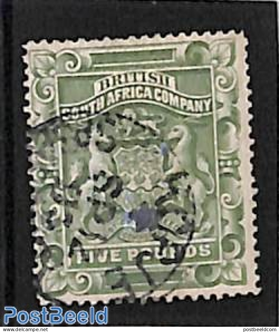 Rhodesia 1892 Br. South Africa Company,5 Pounds, Used, Used Stamps - Autres & Non Classés