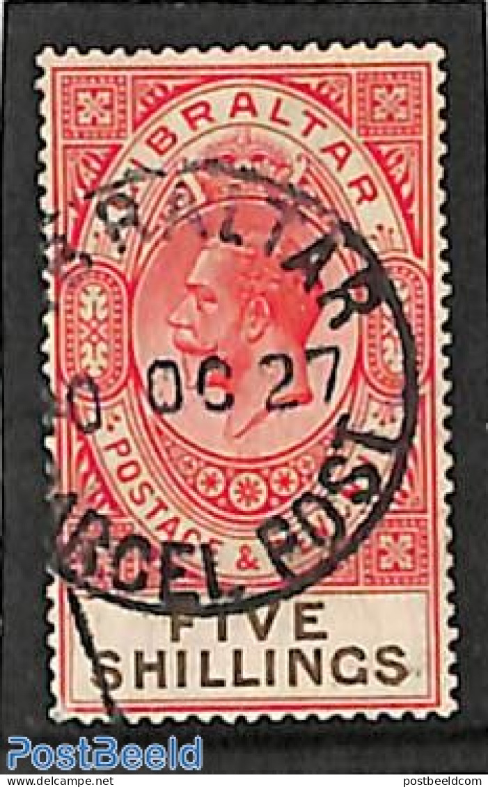 Gibraltar 1925 FIVE SHILLINGS 1v, Used, Used Stamps - Gibilterra