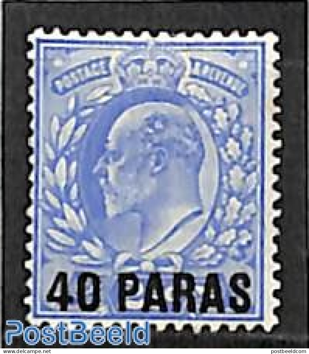 Great Britain 1902 Levant, 40p, Stamp Out Of Set, Unused (hinged) - Ongebruikt
