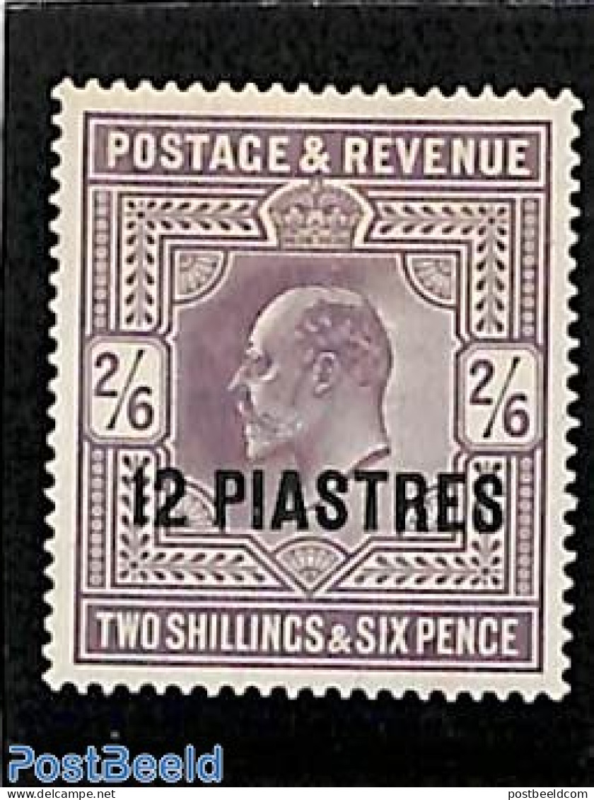 Great Britain 1902 Levant, 12p On 2/6sh, Stamp Out Of Set, Unused (hinged) - Nuovi